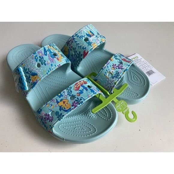Crocs Vera Bradley Disney Little Mermaid Slides Sandals Men’s Sz 11 NEW - Picture 1 of 10